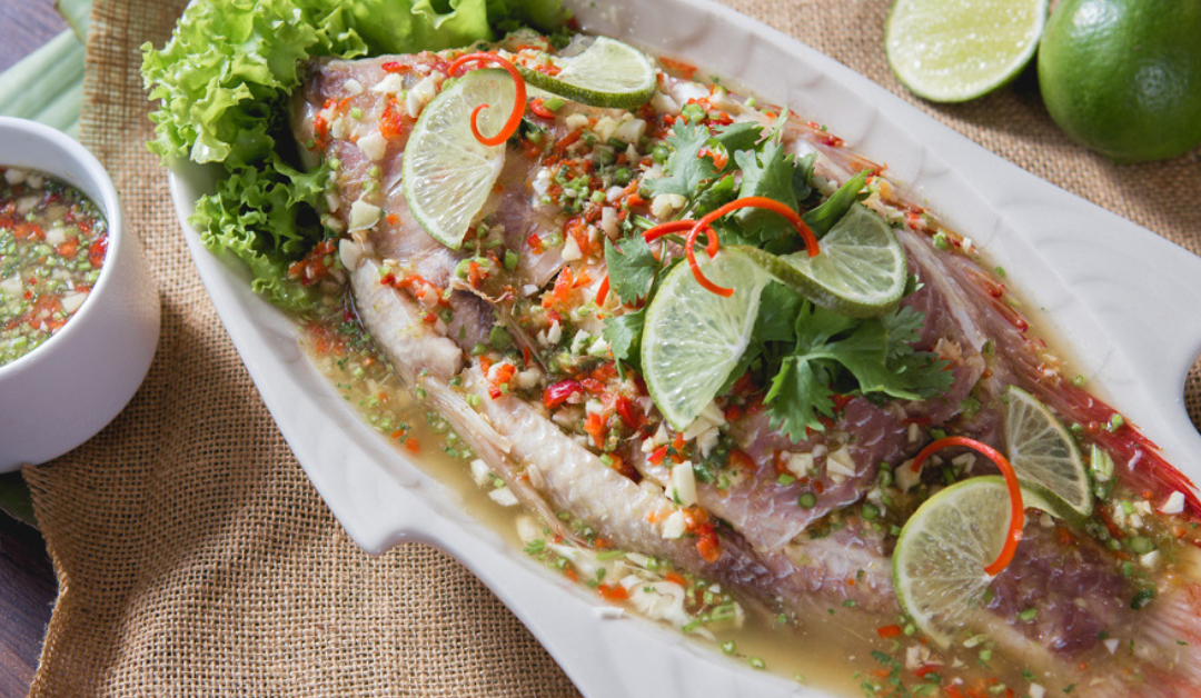 ZESTY THAI LIME AND LEMONGRASS STEAMED PANFISH DELIGHT